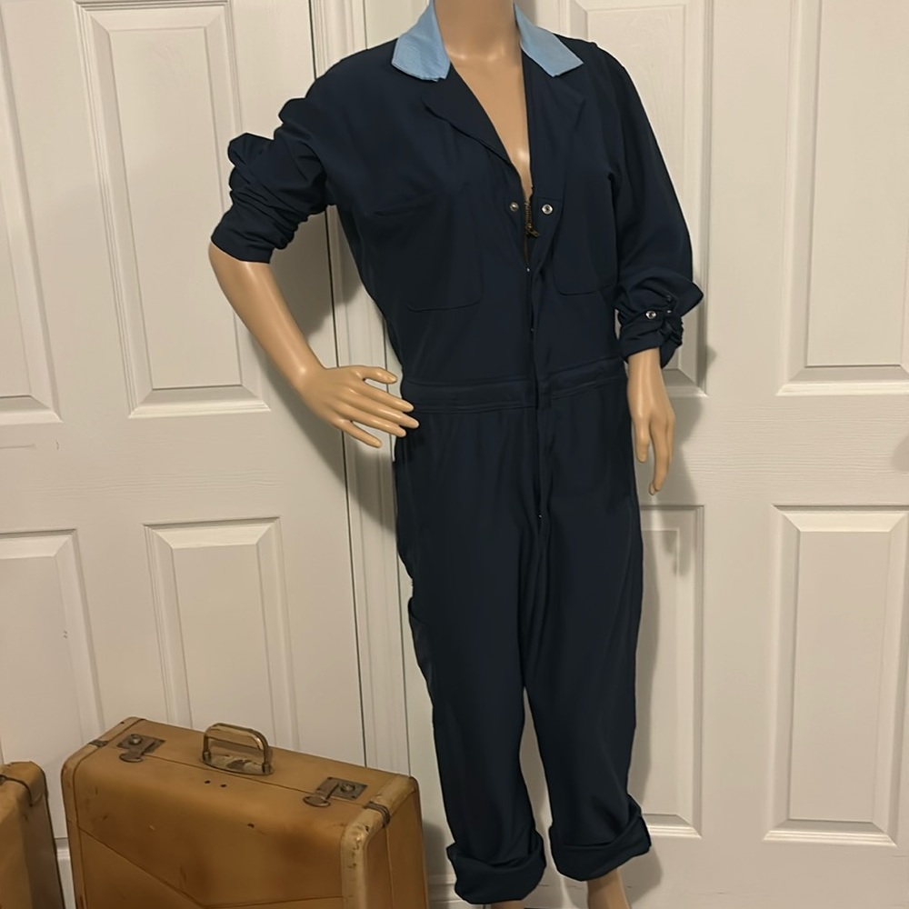 Vintage Women’s overall, coverall, jumpsuit blue size small 1999 metro linen